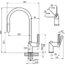 Смеситель для кухни GRANULA 8172 алюминиум с выдвижным изливом 8172 ALYUMIHIYM